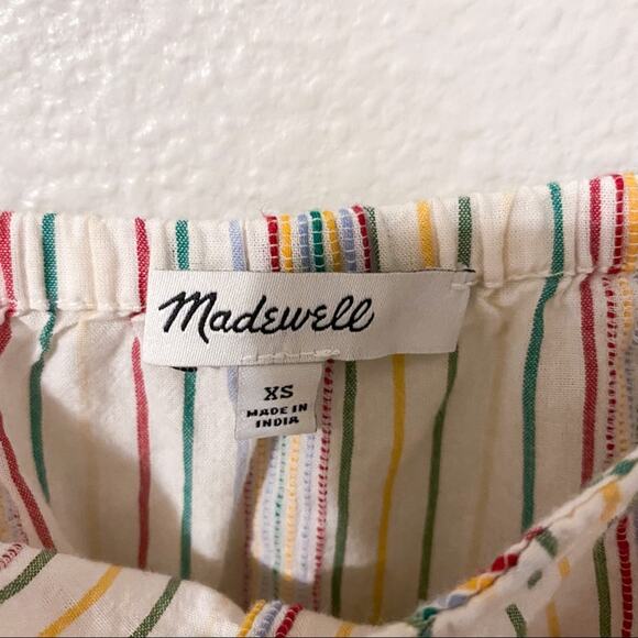 Madewell Button-Front Cami Tank in Textural Rainbow Stripe - Picture 6 of 7